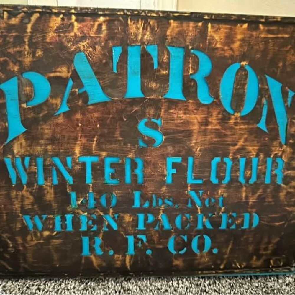 vintage copper flour stencil (12x 9.5”)